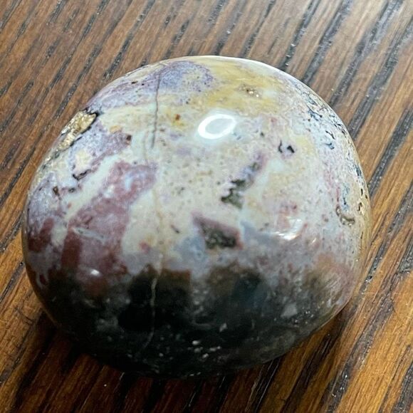 Ocean Jasper palm stone crystal natural agate agatized white red green moss yell - Picture 2 of 8